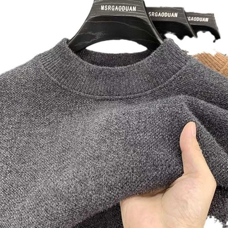 Chenille crewneck sweater with brushed interior for warmth