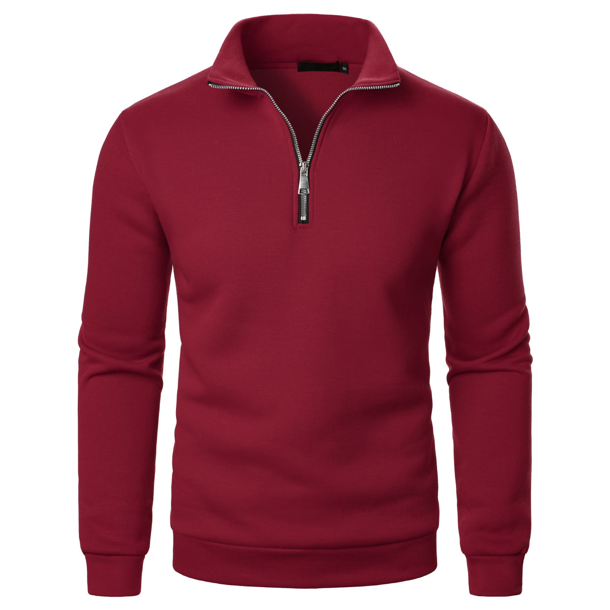 Slim-Fit Stand-Collar Half-Zip Sweatshirt in Lightweight Polyester