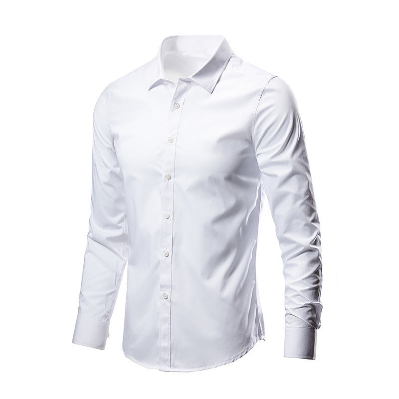 Classic long-sleeve button-up shirt with tailored fit