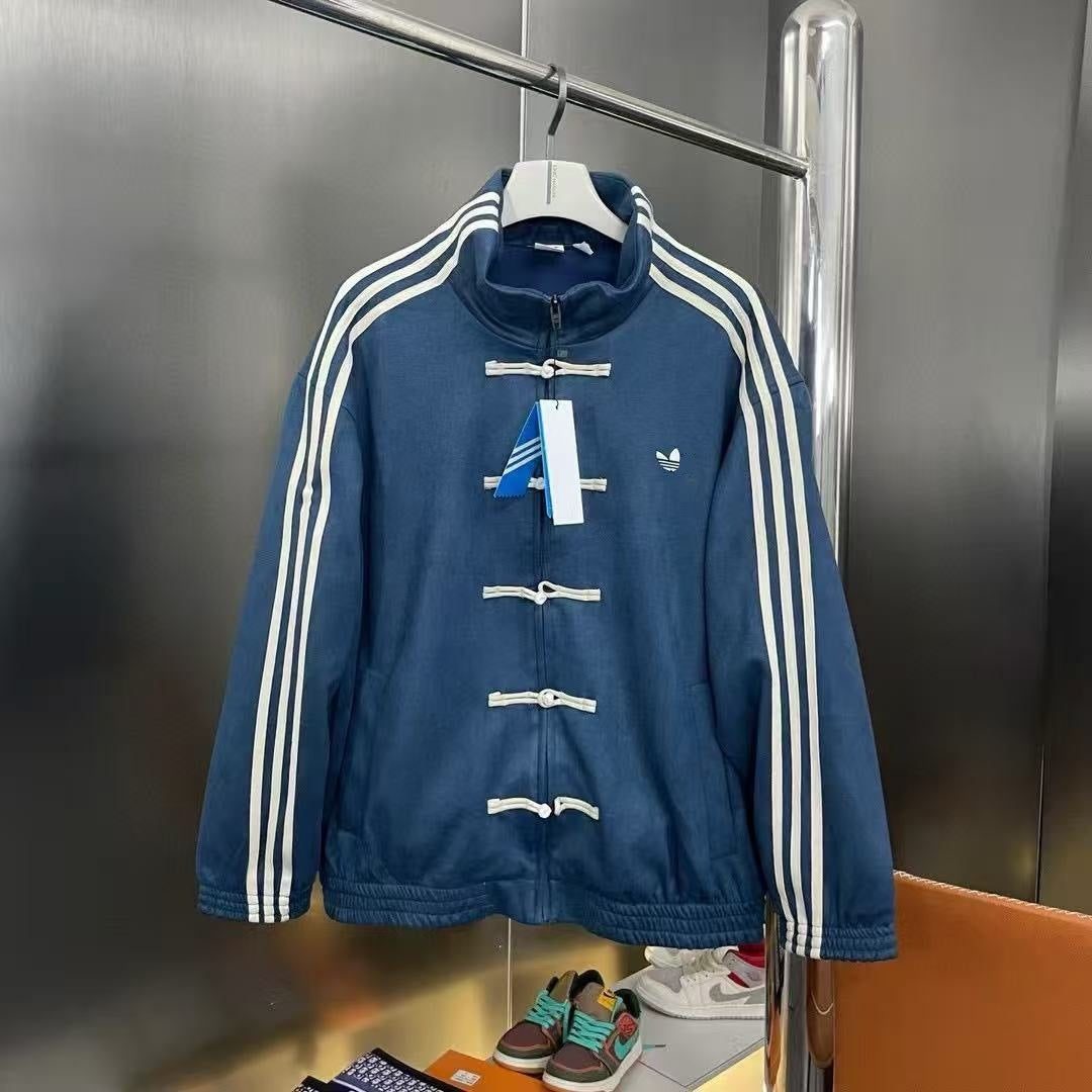 Ad Originals men's Chinese-inspired track jacket with stand collar and frog closures
