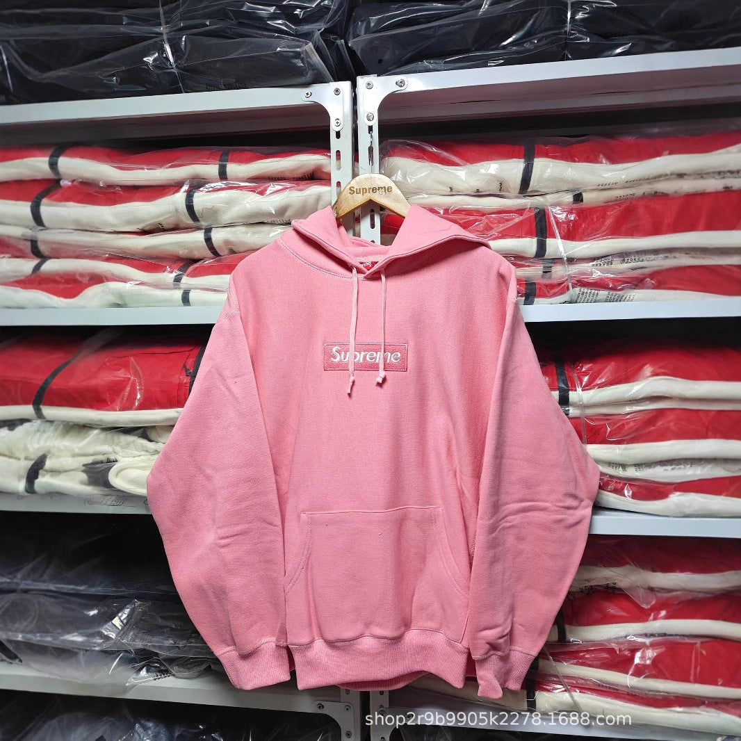 Brushed Fleece Relaxed-Fit Hoodie with Embroidered Chest Motif