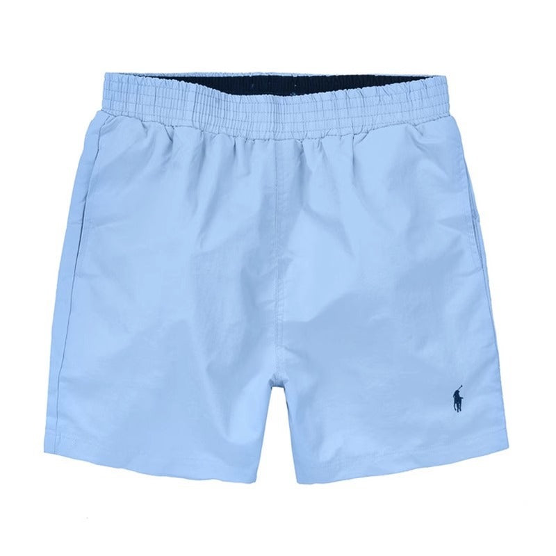 Quick-Dry Elastic-Waist Swim Shorts in Solid Colors
