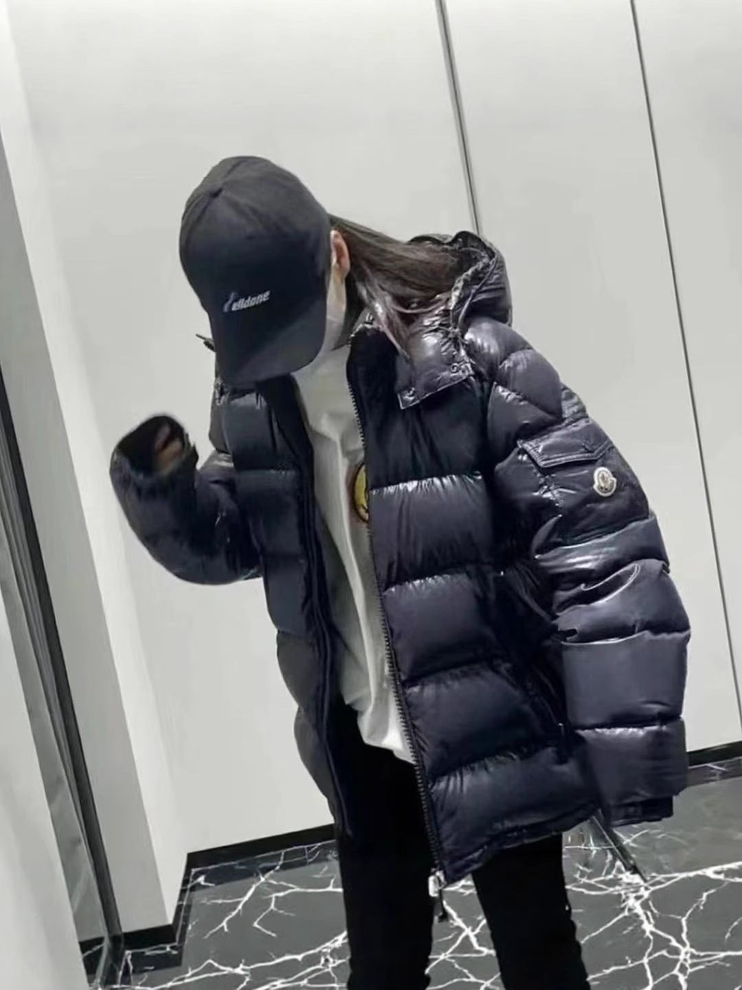 NFC-Enabled Down Cotton Hooded Puffer Jacket