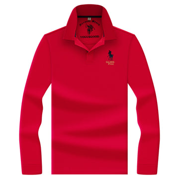 Loose-Fit Pure Cotton Half-Sleeve Polo Shirt in Solid Colors