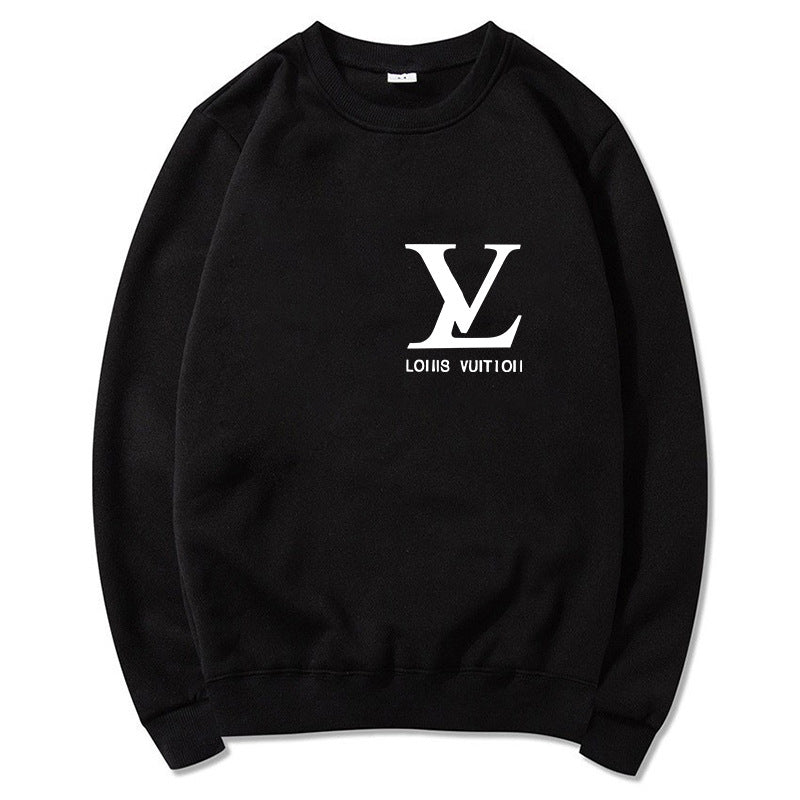 Black cotton-blend relaxed-fit crew neck sweatshirt