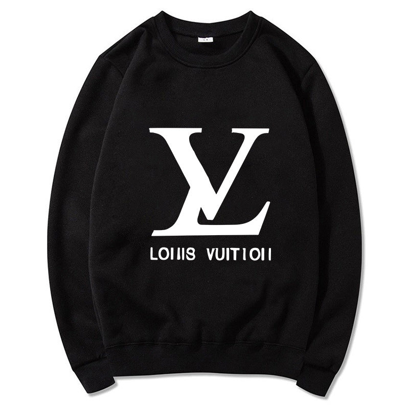 Black cotton-blend relaxed-fit crew neck sweatshirt