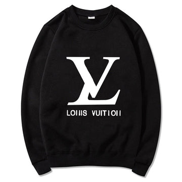 Black cotton-blend relaxed-fit crew neck sweatshirt