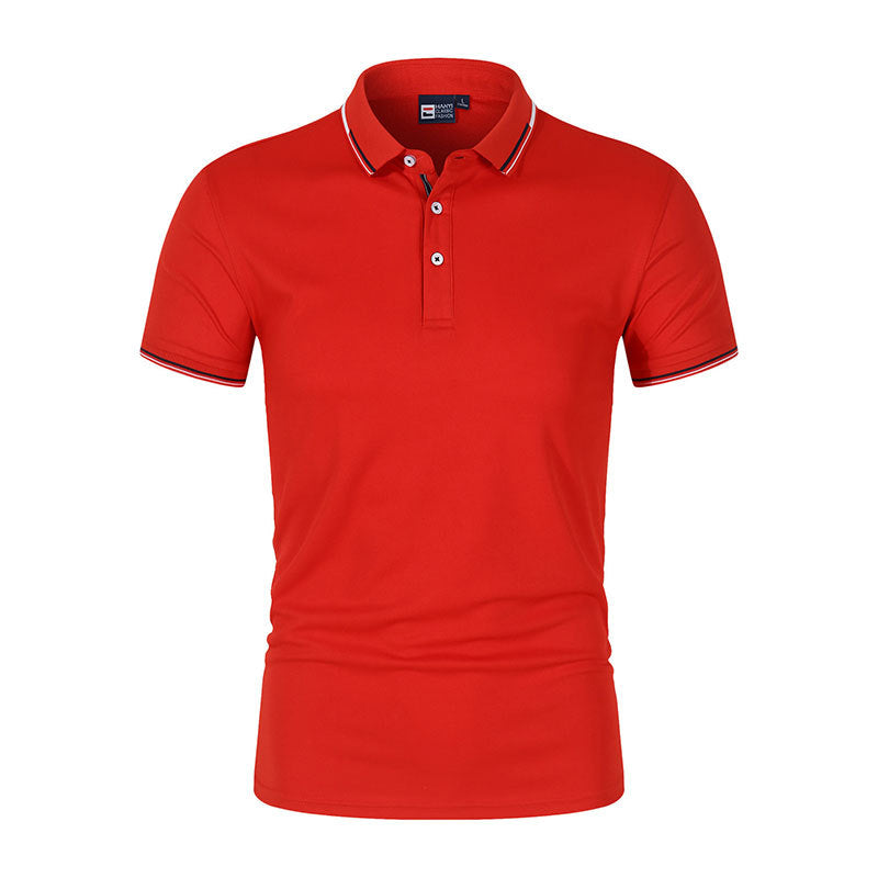 Striped Cotton Polo Shirt with Ribbed Collar and Breathable Piqué Fabric