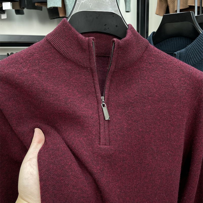 TO-mmy Fashionable Casual Men's Semi-high Collar Sweater, Autumn And Winter Tren