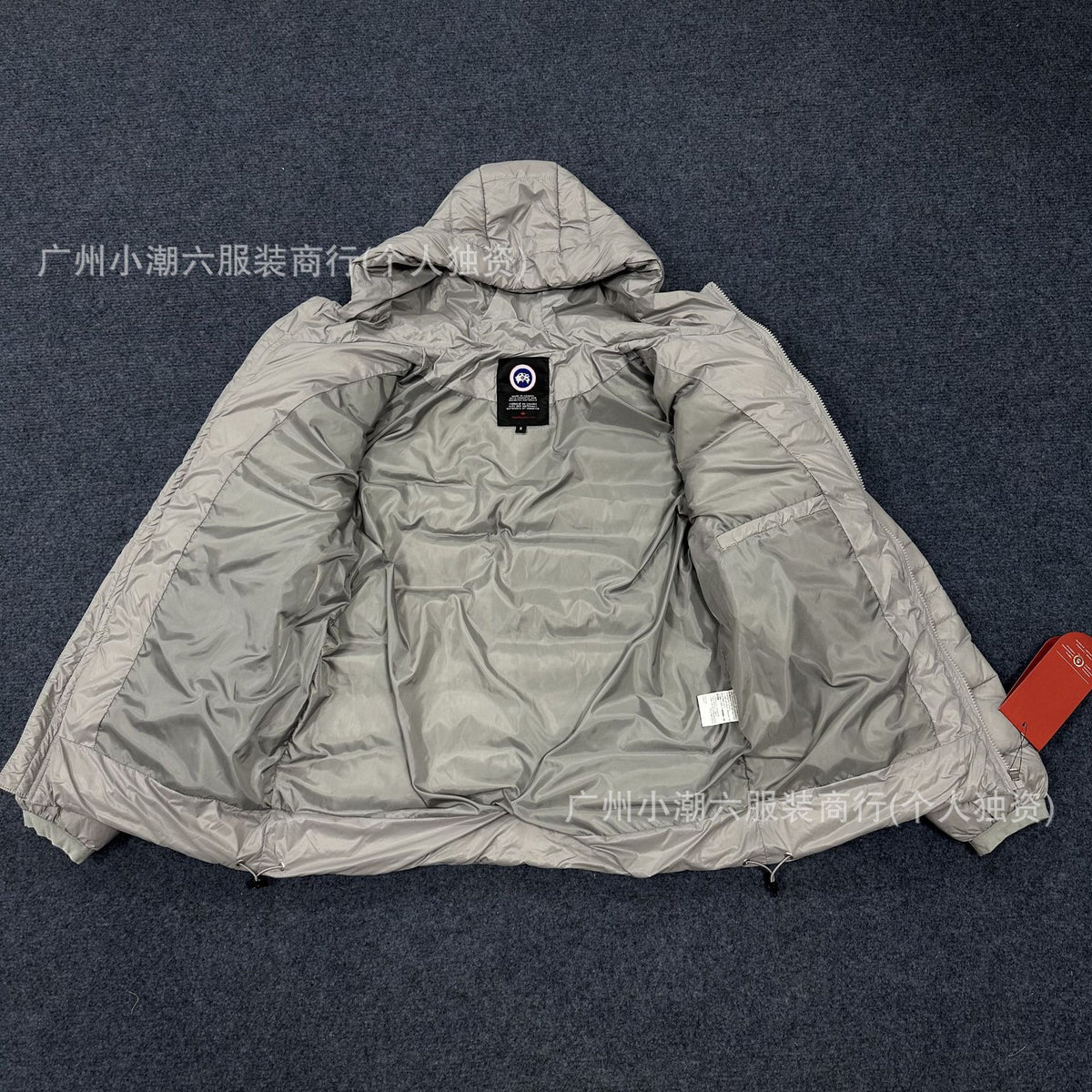 Black and Gray Hooded Cotton Jacket with Relaxed Fit