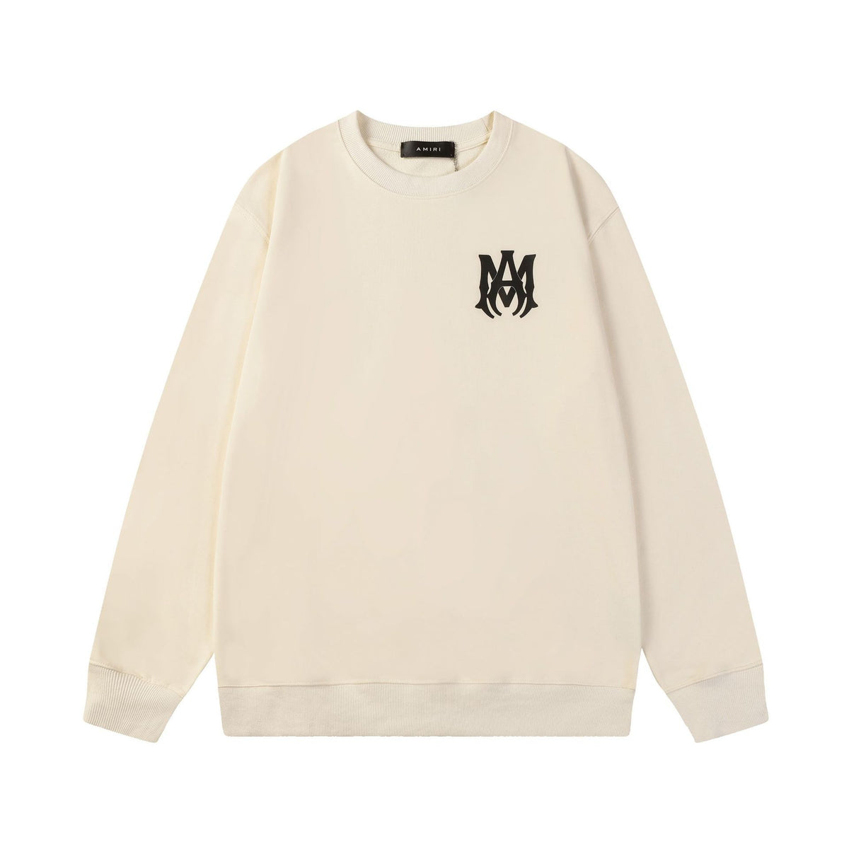 Black White Brown Eagle-Print Heavyweight Crewneck Sweatshirt