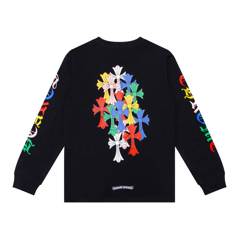 Chrome Heart Double-Yarn Cotton Long-Sleeve Graphic T-Shirt