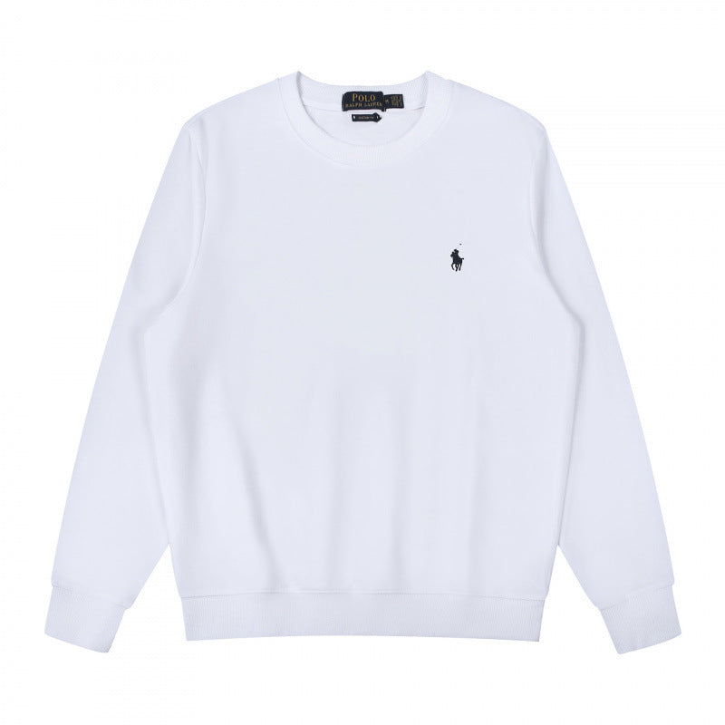 Black and White Cotton Crewneck Sweatshirt