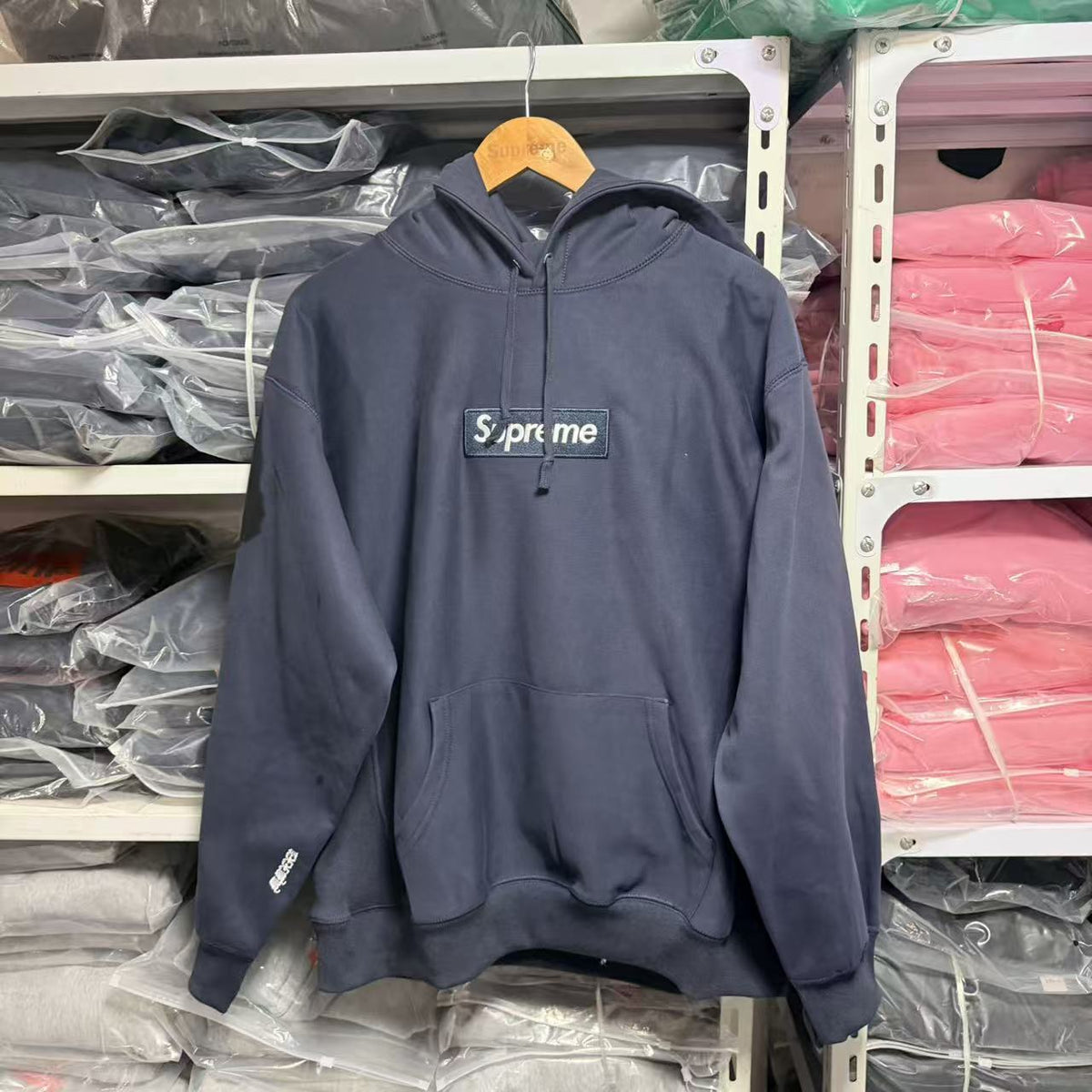 Brushed Fleece Relaxed-Fit Hoodie with Embroidered Chest Motif