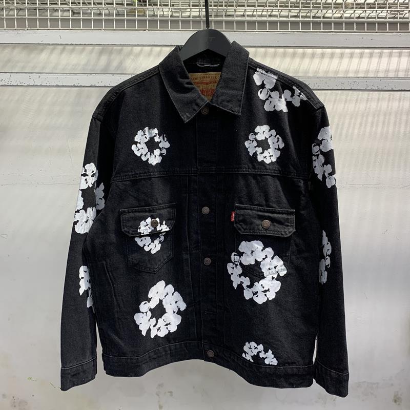 Denim Tears floral-embroidered slim-fit jeans