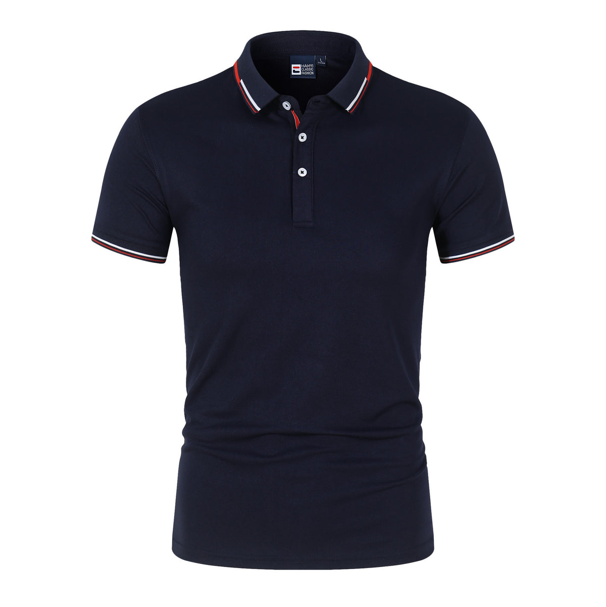 Striped Cotton Polo Shirt with Ribbed Collar and Breathable Piqué Fabric