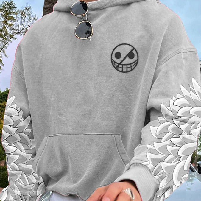 Oversized Cotton Blend White Hoodie with Kangaroo Pocket and Adjustable Drawstring