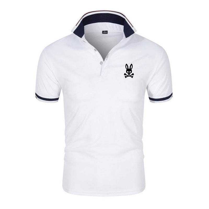 Cotton-blend short-sleeve polo shirt with tonal embroidered detail