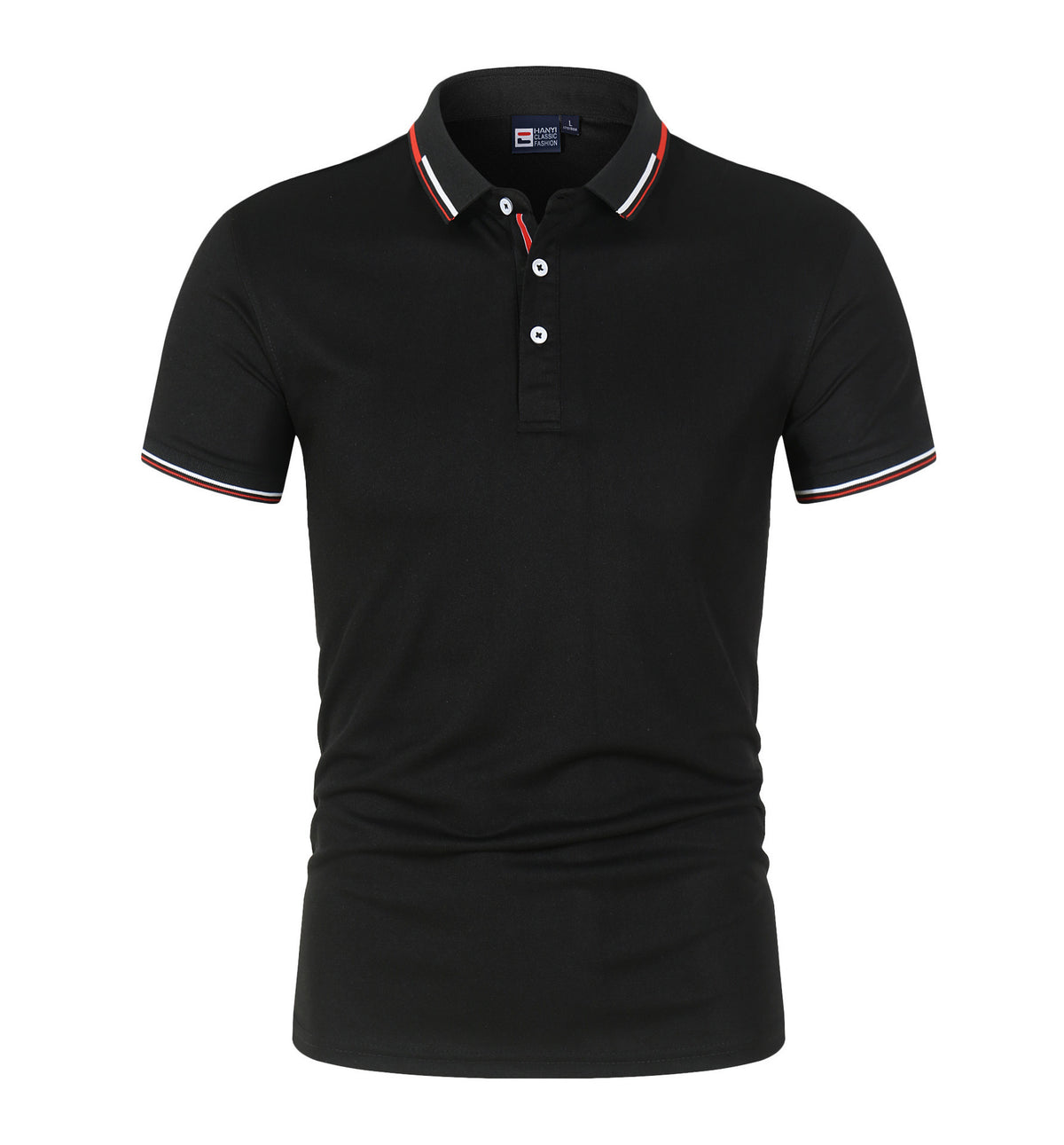 Striped Cotton Polo Shirt with Ribbed Collar and Breathable Piqué Fabric
