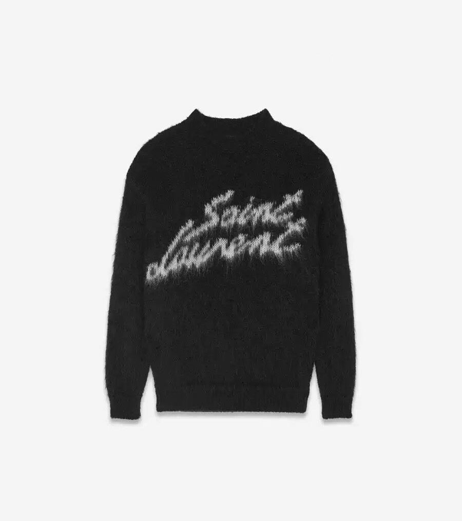 Black Loose-Fit Mohair Knit Sweater