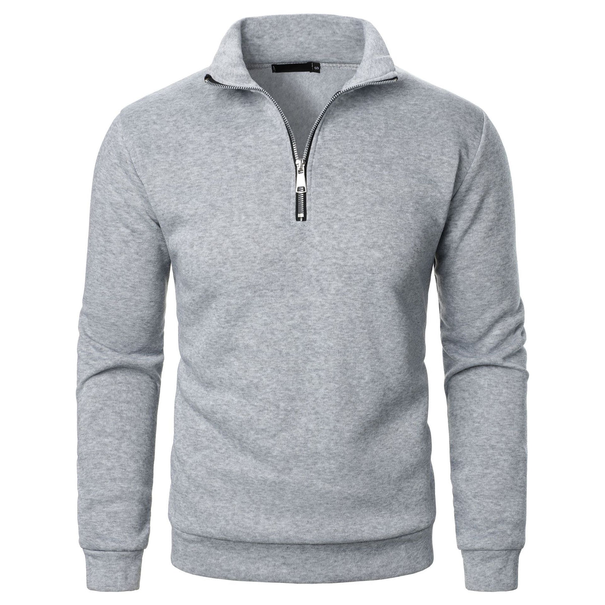 Slim-Fit Stand-Collar Half-Zip Sweatshirt in Lightweight Polyester