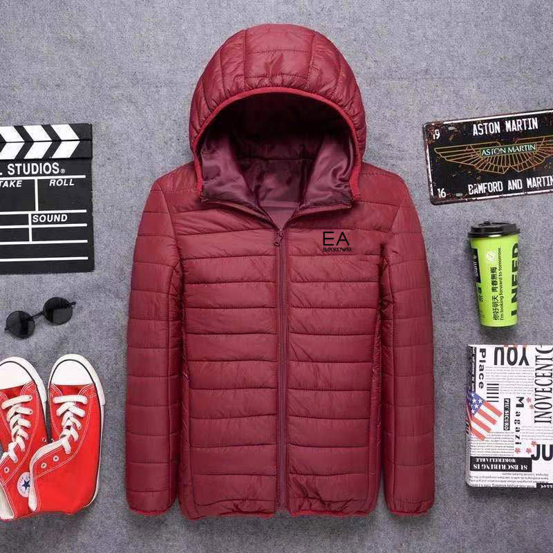 Quilted cotton hooded jacket in relaxed slim fit