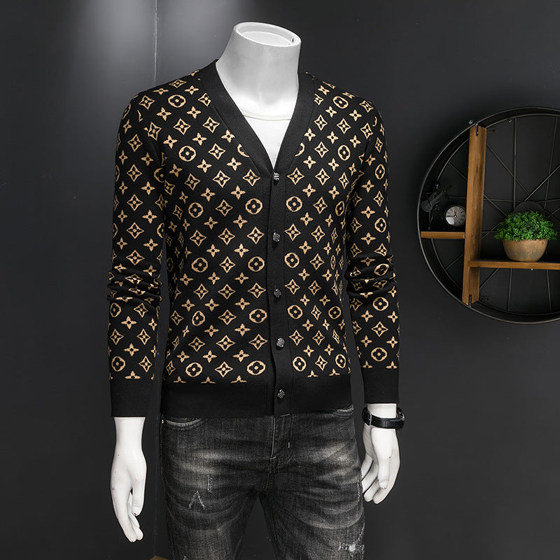 Black Relaxed-Fit Cotton-Blend Knit Sweater