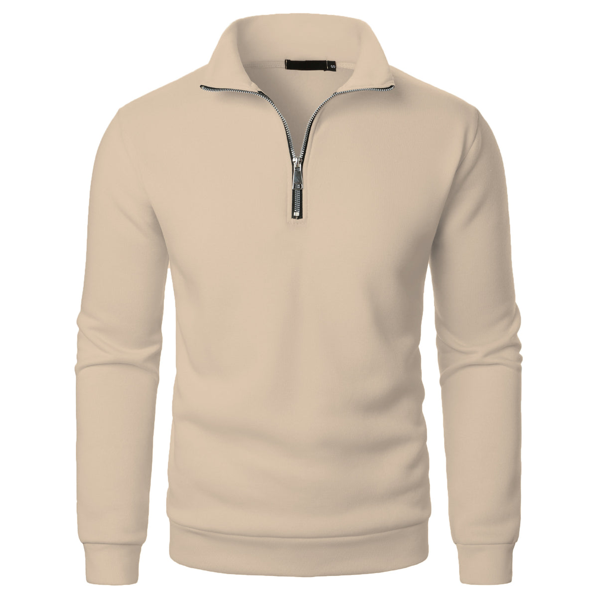 Slim-Fit Stand-Collar Half-Zip Sweatshirt in Lightweight Polyester