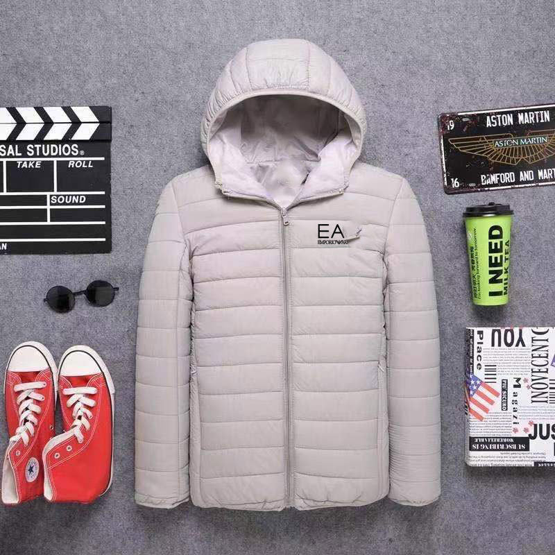 Quilted cotton hooded jacket in relaxed slim fit
