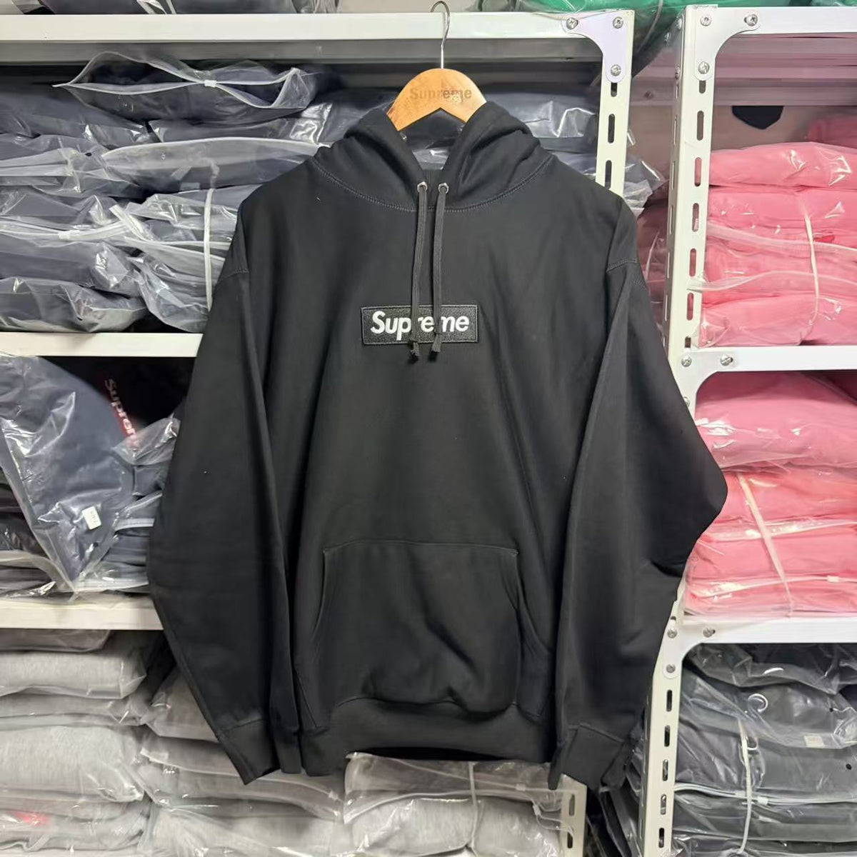 Brushed Fleece Relaxed-Fit Hoodie with Embroidered Chest Motif