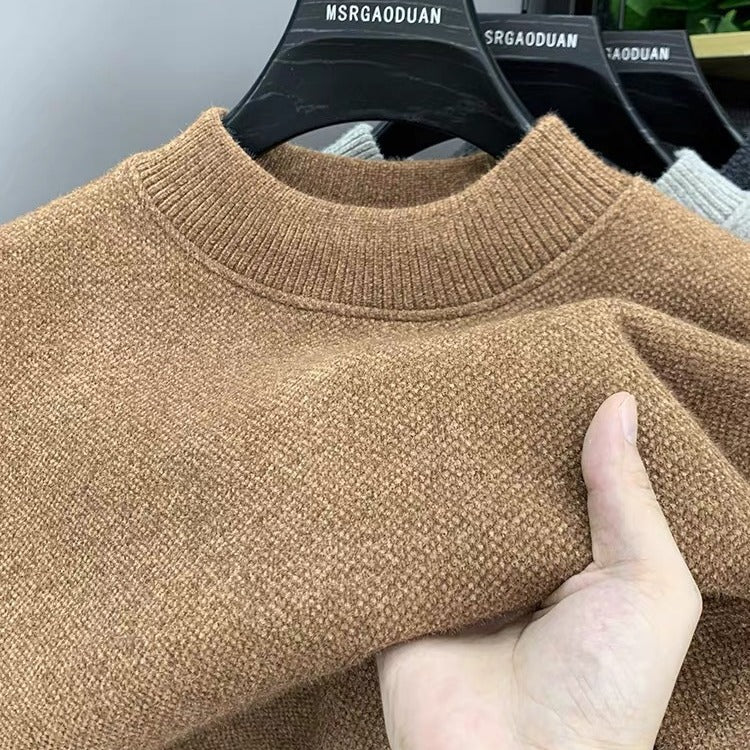 Chenille crewneck sweater with brushed interior for warmth