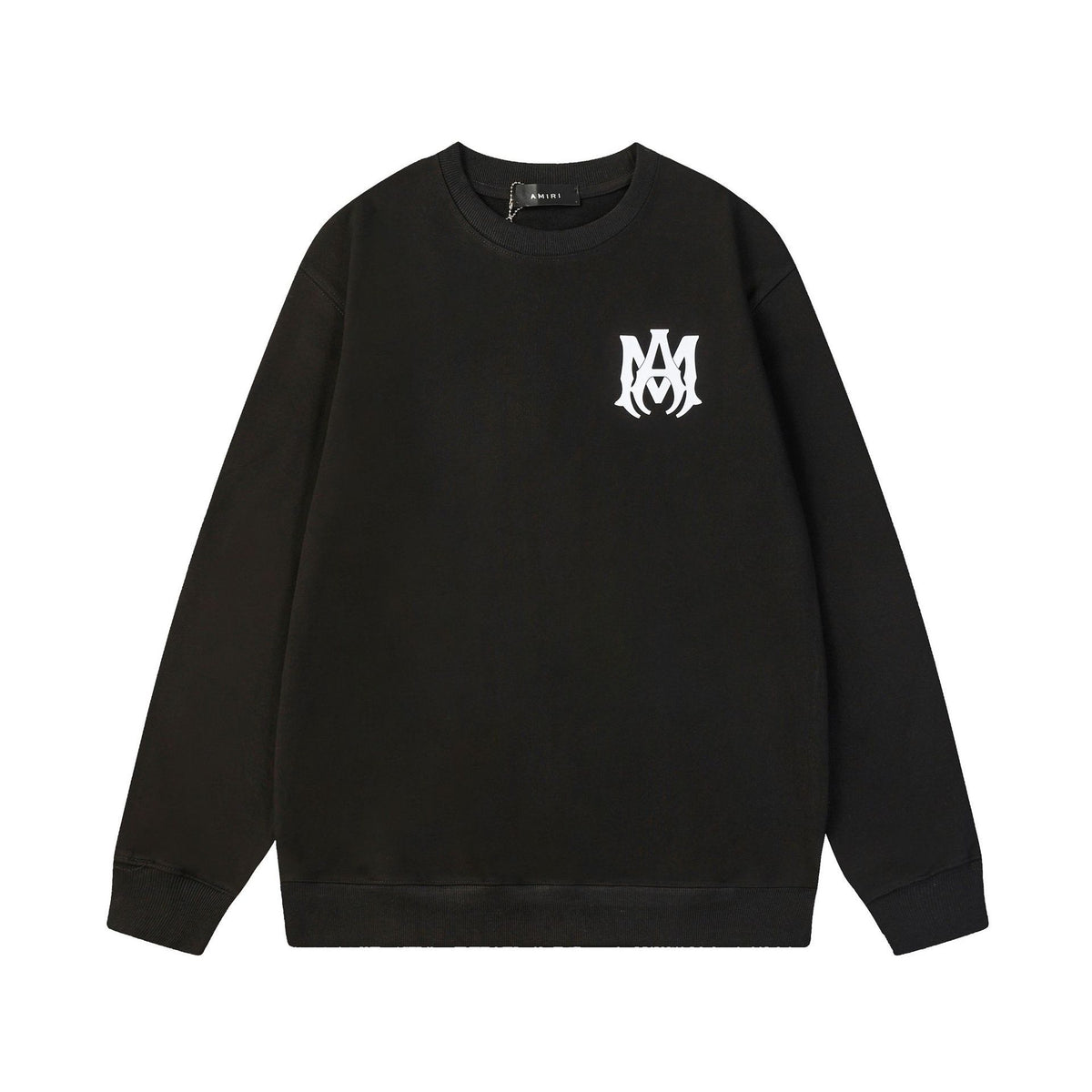 Black White Brown Eagle-Print Heavyweight Crewneck Sweatshirt