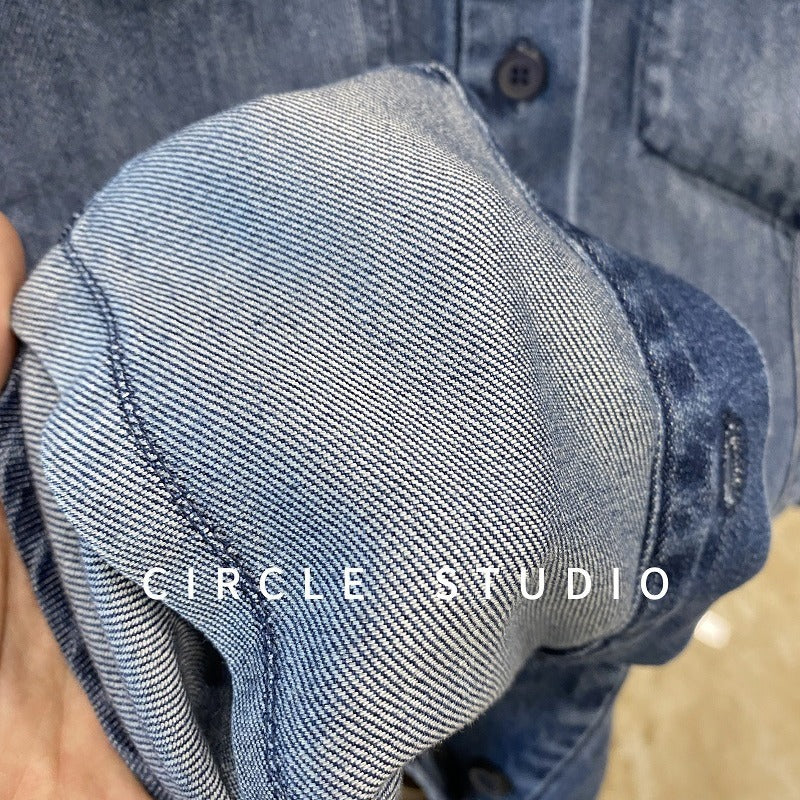 Relaxed-fit Tencel denim shirt with chest pockets