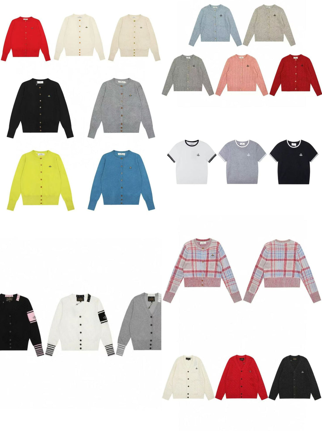 Men's Color-Block V-Neck Knit Cardigan – Retro Striped Sweater (White, S/M/L/XL)