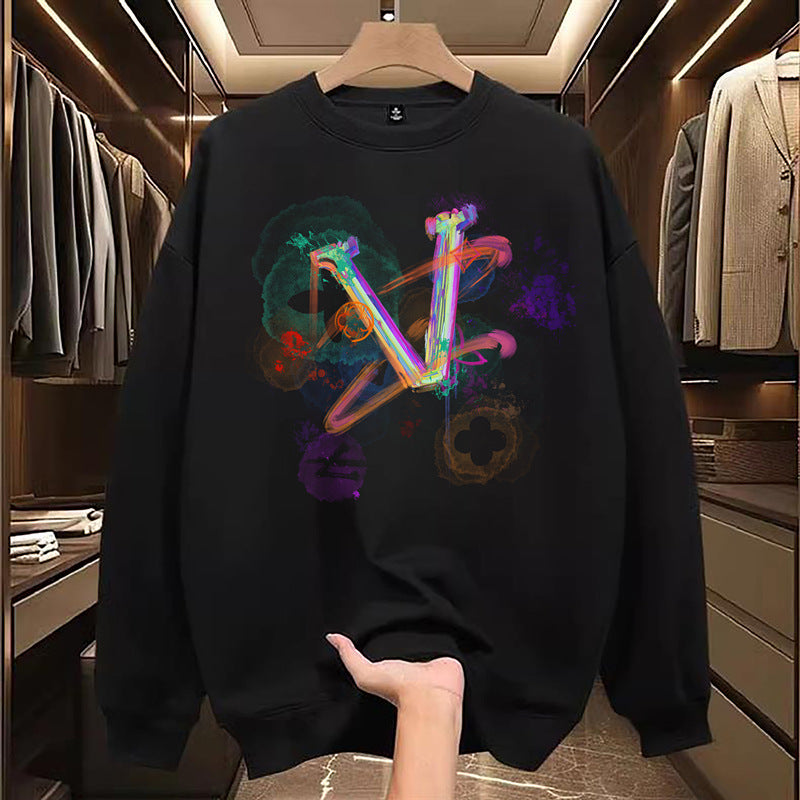 Embroidered black bomber jacket with leather patch