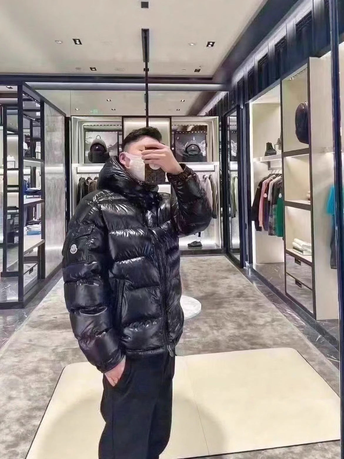 NFC-Enabled Down Cotton Hooded Puffer Jacket