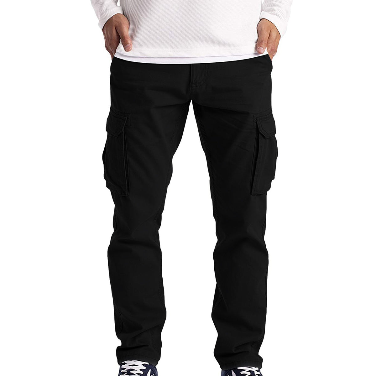 Pleated Drawstring Cargo Pants with Utility Pockets