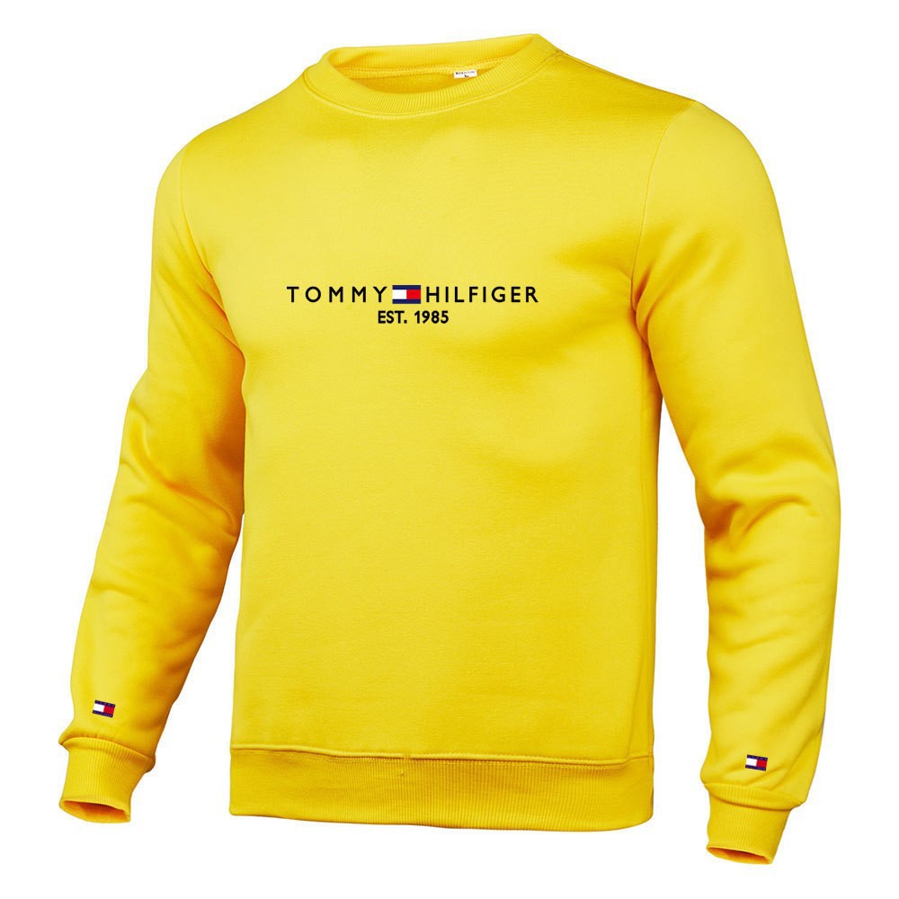 Black crewneck sweatshirt with textured knit and relaxed fit