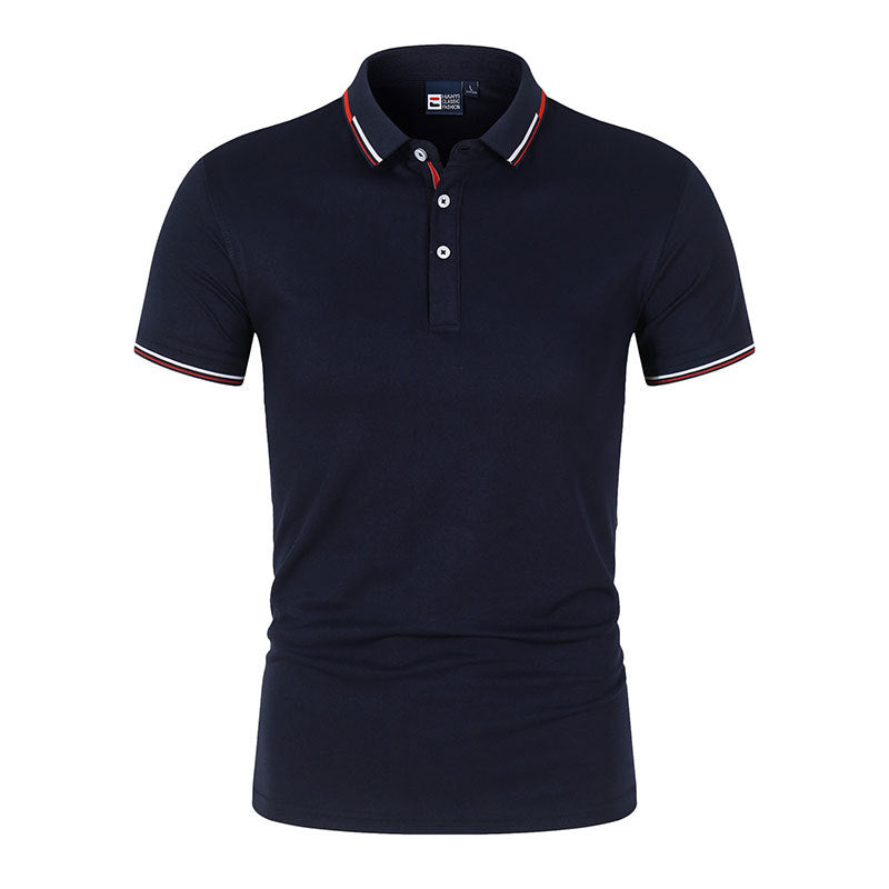 Striped Cotton Polo Shirt with Ribbed Collar and Breathable Piqué Fabric