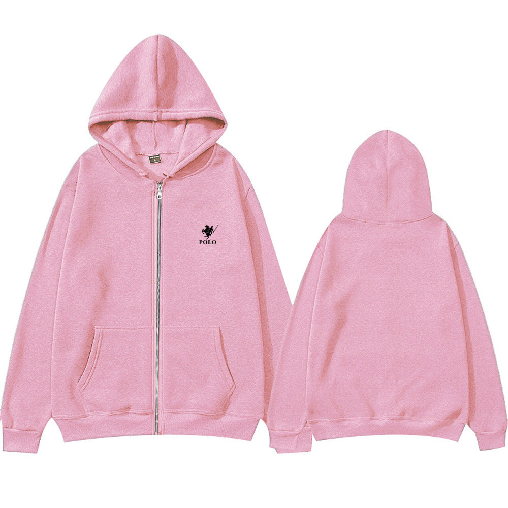 Black Cotton-Blend Relaxed-Fit Full-Zip Hoodie with Kangaroo Pocket