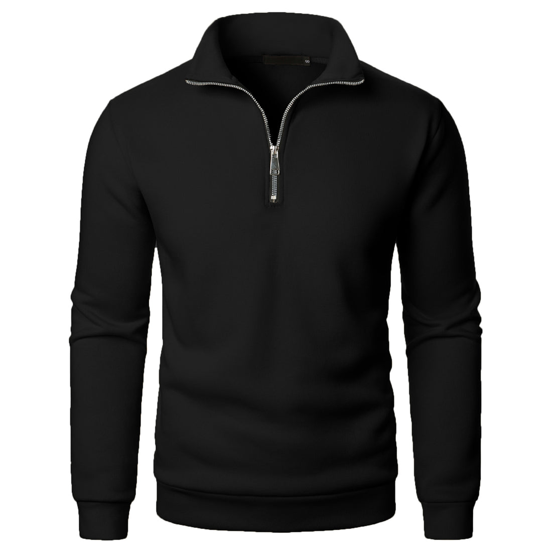 Slim-Fit Stand-Collar Half-Zip Sweatshirt in Lightweight Polyester