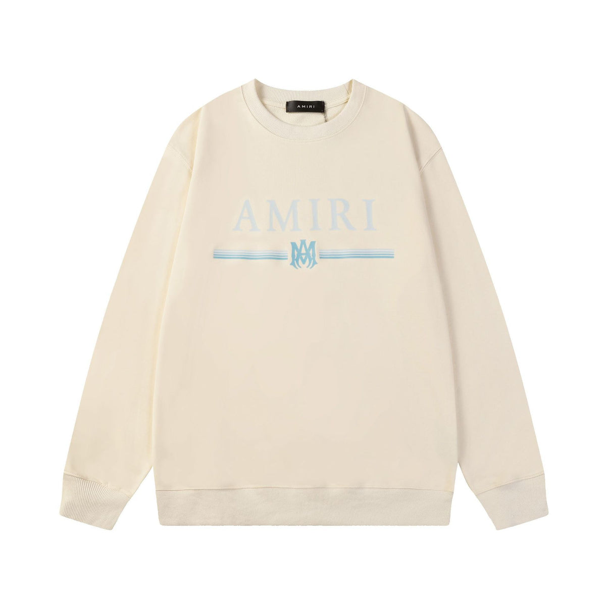 Black White Brown Eagle-Print Heavyweight Crewneck Sweatshirt