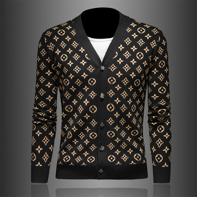 Black Relaxed-Fit Cotton-Blend Knit Sweater