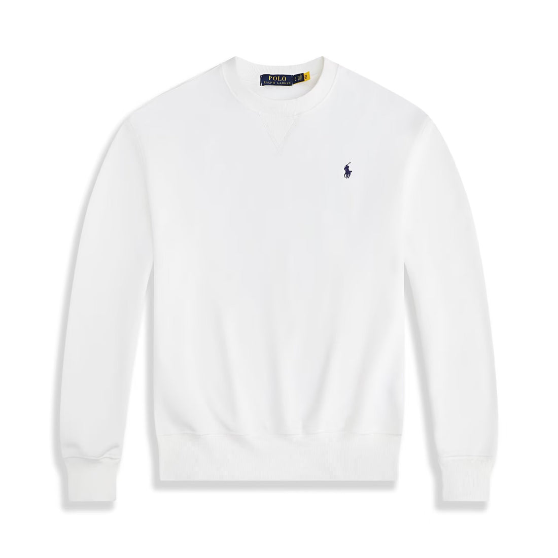Classic embroidered polo player sweatshirt with ribbed cuffs and hem