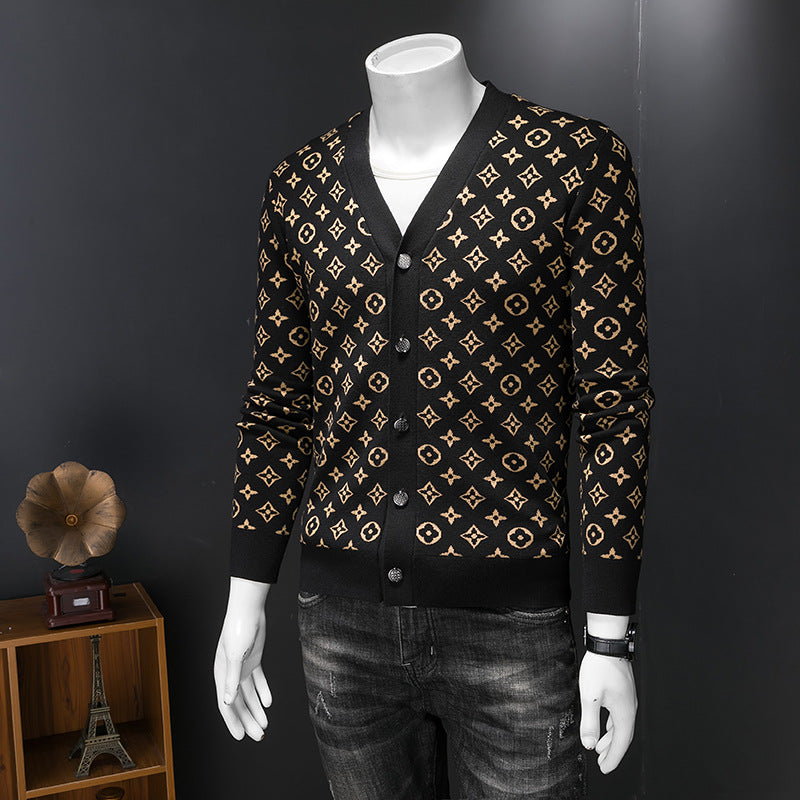 Black Relaxed-Fit Cotton-Blend Knit Sweater