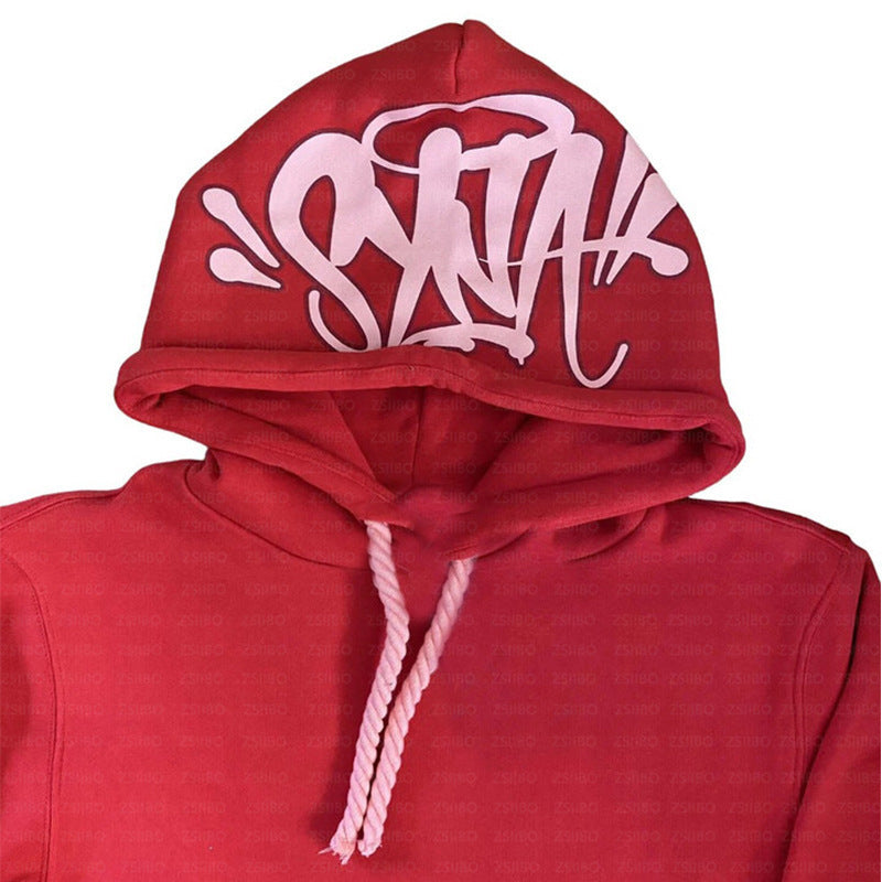 Relaxed-Fit Cotton Blend Hoodie in Solid Gray, Olive, Navy, Red, or Black