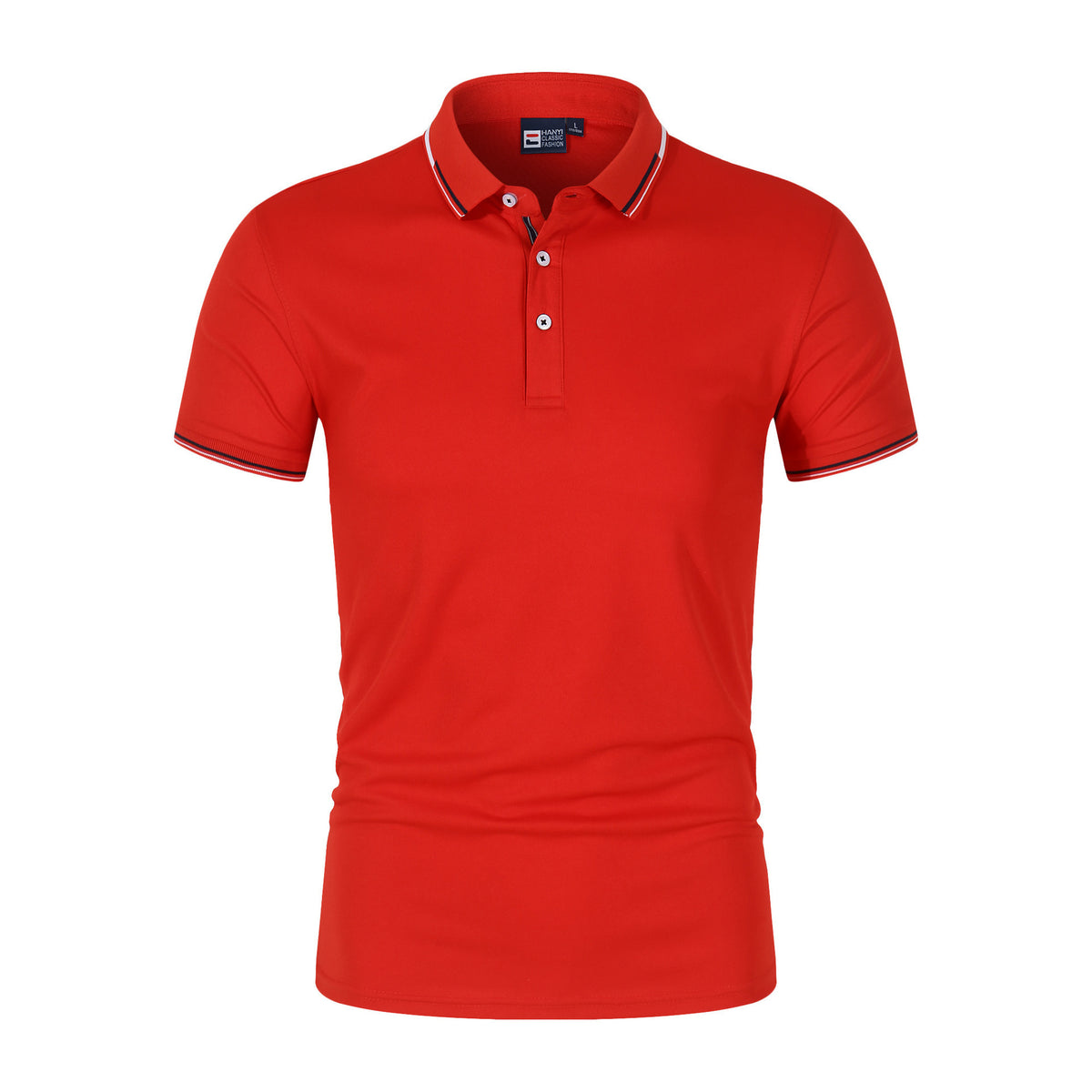 Striped Cotton Polo Shirt with Ribbed Collar and Breathable Piqué Fabric