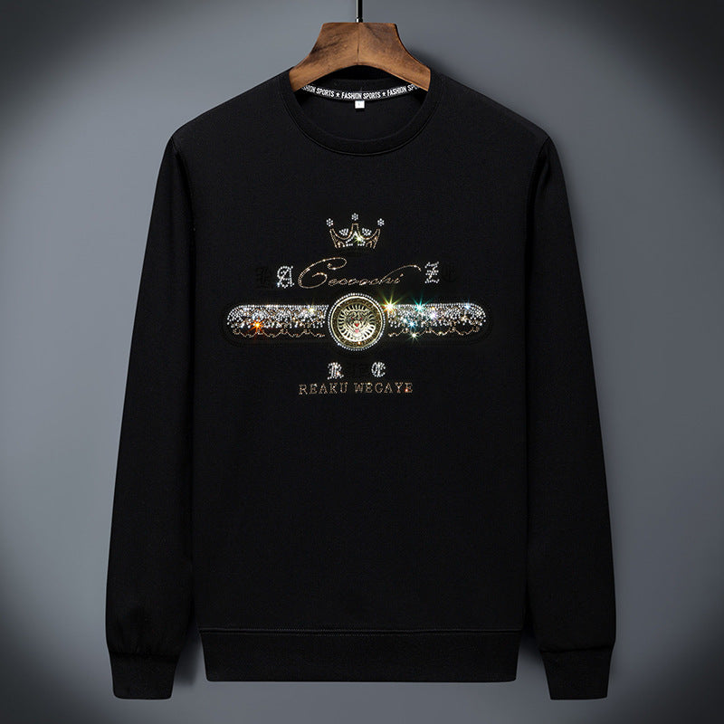 Classic crewneck sweatshirt with multicolor check-pattern text detail