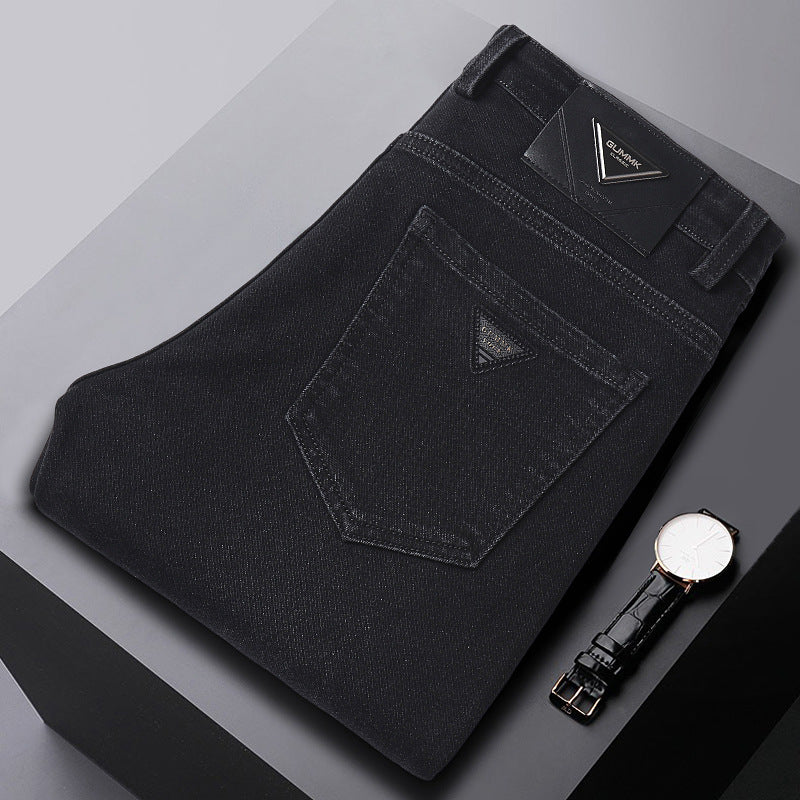 Black and Blue Slim Fit Washed Stretch Denim Jeans