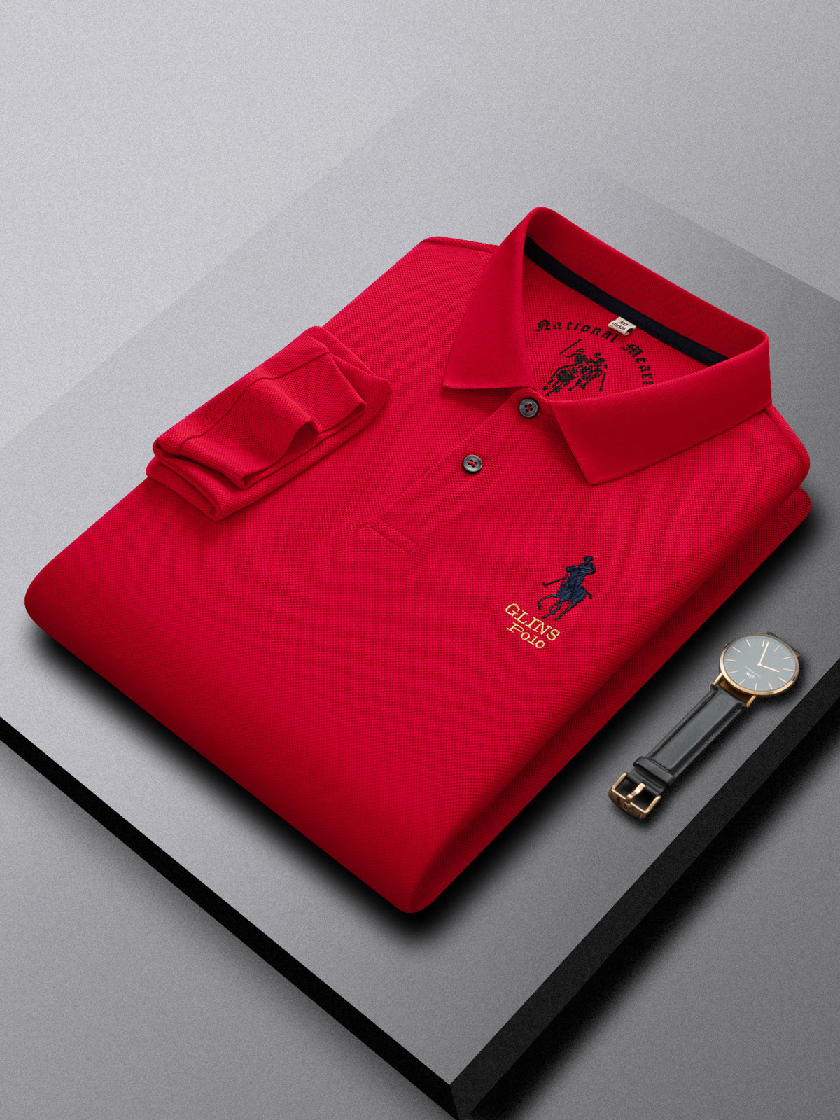 Loose-Fit Pure Cotton Half-Sleeve Polo Shirt in Solid Colors